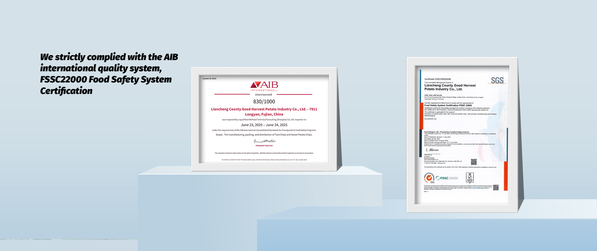 Certificados AIB y FSSC22000